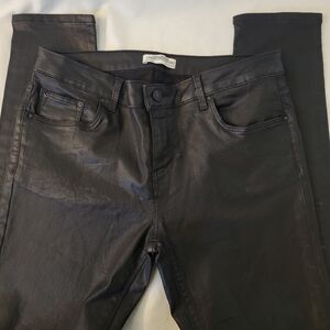 Zara Women's Glossy Black Skinny Jeans